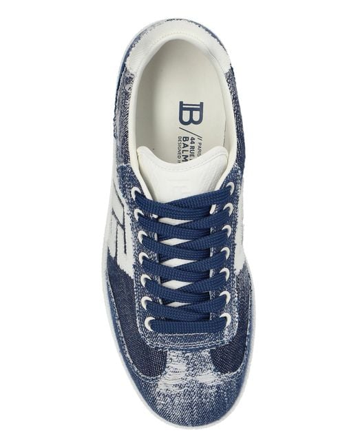 Balmain Blue Sneakers With Vintage Effect