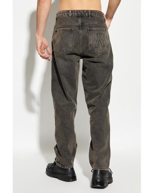 Represent Black Jeans With Sewn-In Zippers for men