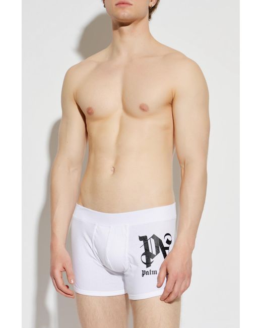Palm Angels White Two-Pack Of Boxers With Logo for men