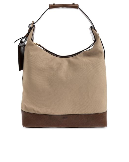 Moschino Brown Shoulder Bag With Logo for men