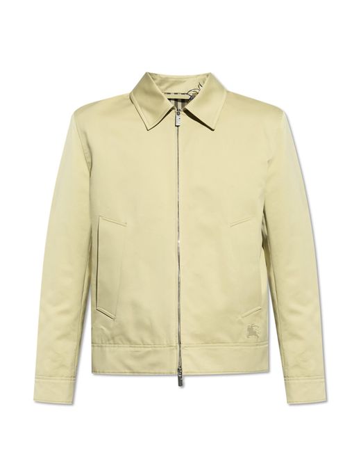 Burberry Metallic Cotton Jacket With Logo, for men