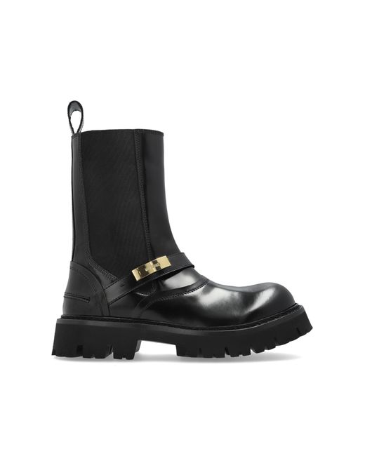Moschino Black Ankle Boots With Logo for men