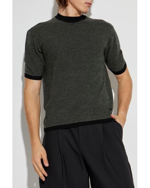 Emporio Armani Black Wool Sweater for men