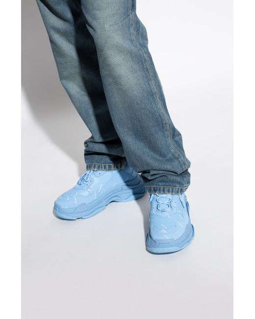 Balenciaga 'triple S' Sneakers in Light Blue (Blue) for Men | Lyst