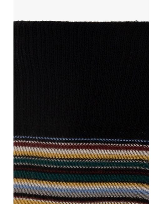 Paul Smith Black Signature Stripe Socks for men