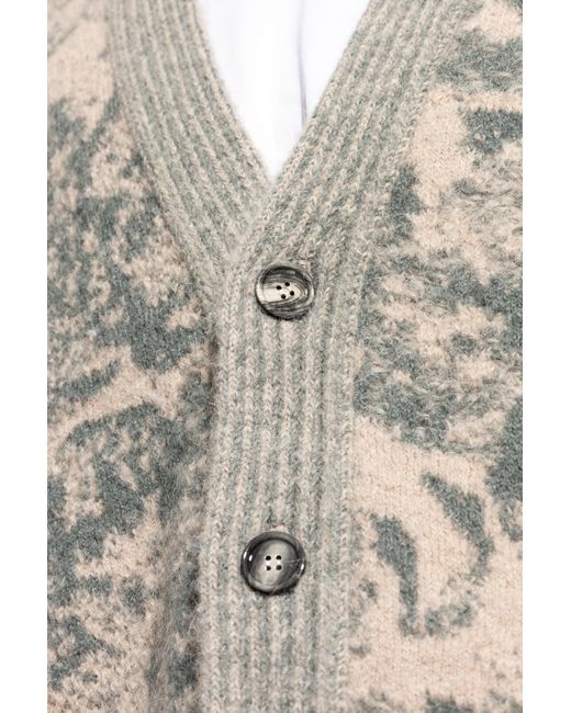 AMI Gray Patterned Cardigan for men