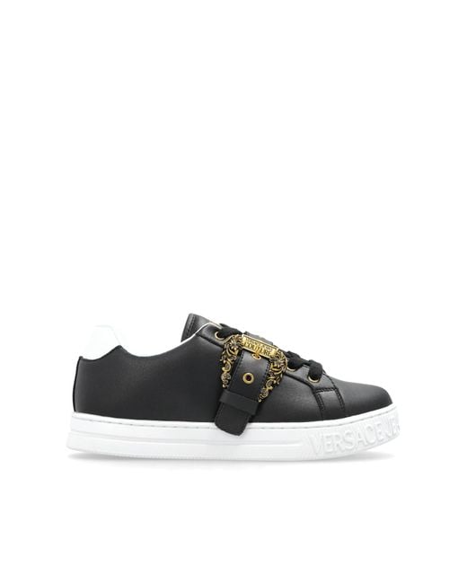 Versace Jeans Couture Black Sports Shoes With Decorative Buckle