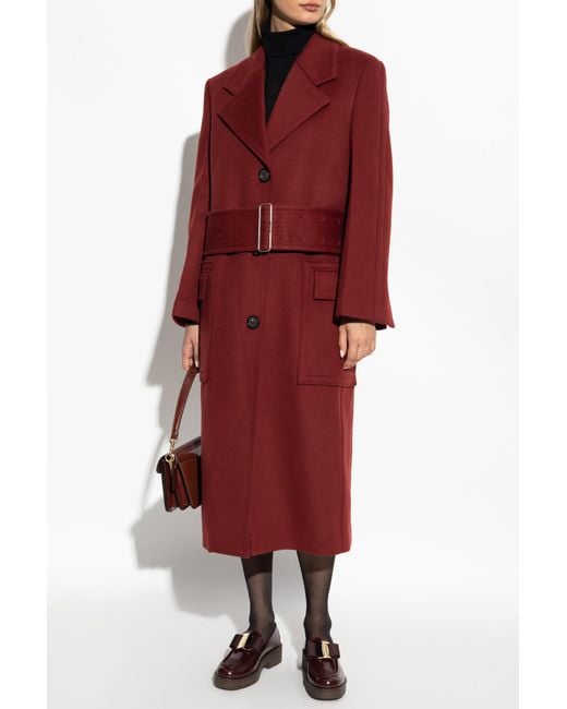 Ferragamo Red Wool Coat