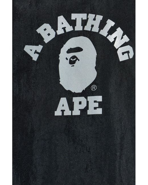 A Bathing Ape Blue Jacket With Logo for men