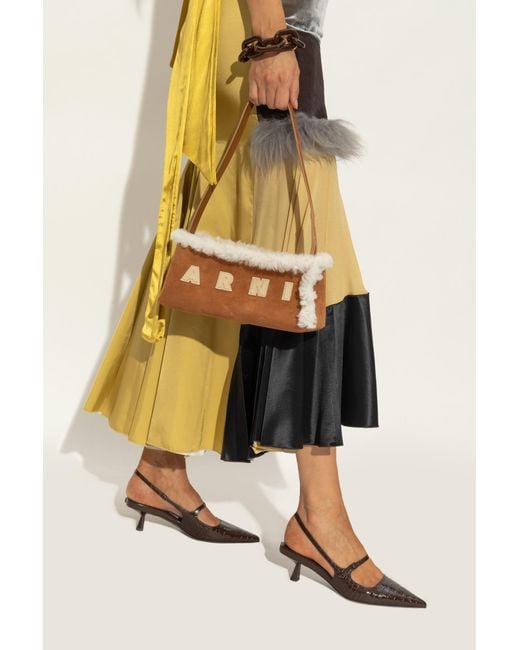 Marni Brown Leather Shoulder Bag