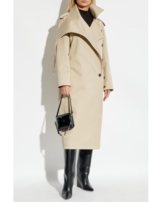 Courreges Natural Double-Breasted Trench Coat