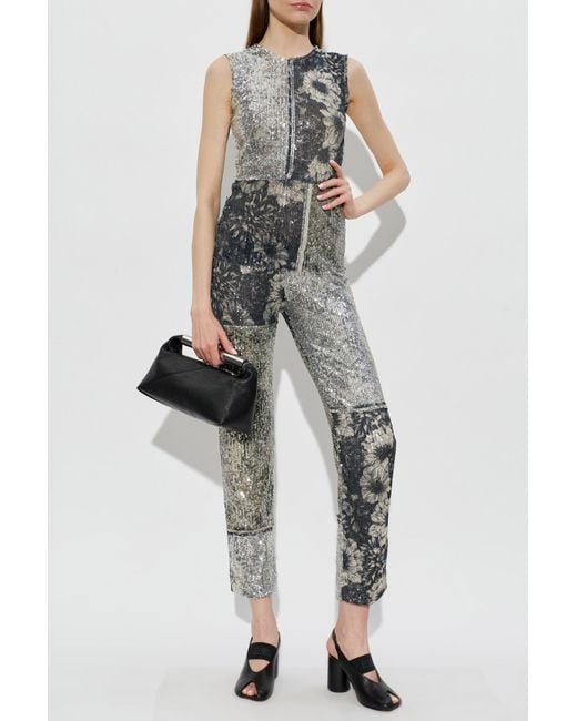 Maison Margiela Gray Trousers With Shimmering Sequins