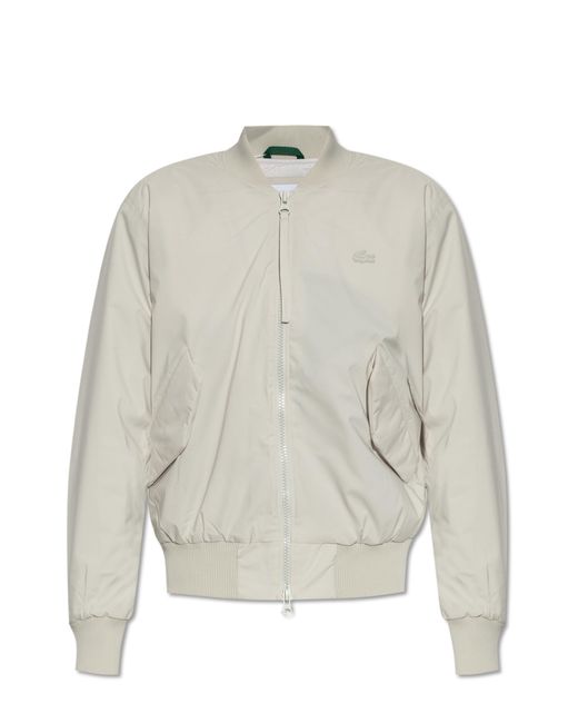 Lacoste White Jacket With Logo for men