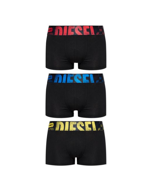 DIESEL Black Three-Pack Of Boxer Briefs 'Umbx-Damienthreepack' for men