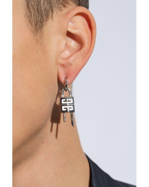 Givenchy Metallic Single Earring In Brass, for men
