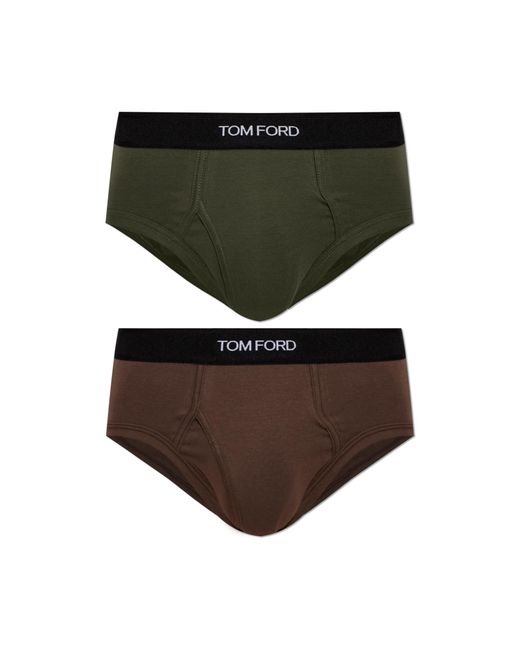 Tom Ford Black Two-Pack Of Cotton Briefs With Logo for men