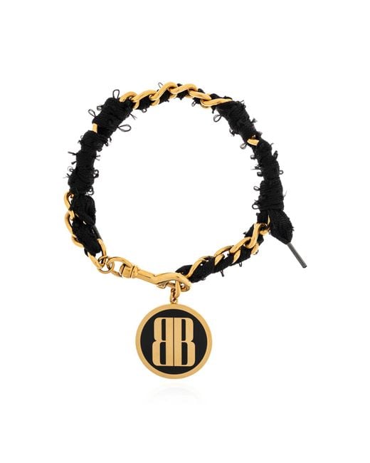 Balenciaga Black Short Necklace With Round Pendant