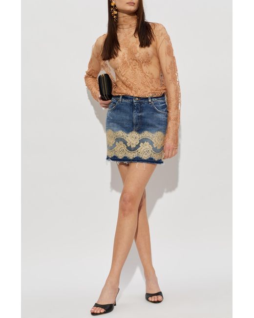 Dolce & Gabbana Blue Denim Skirt With 'Vintage' Effect