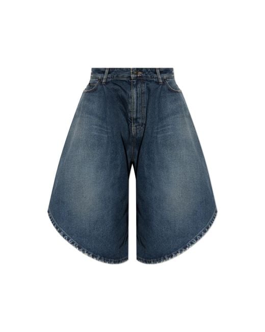 Balenciaga Blue Denim Shorts With 'Vintage' Effect
