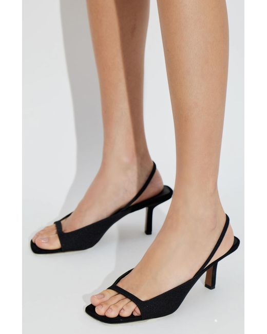 Neous Black Heeled Mules 'Kamui'