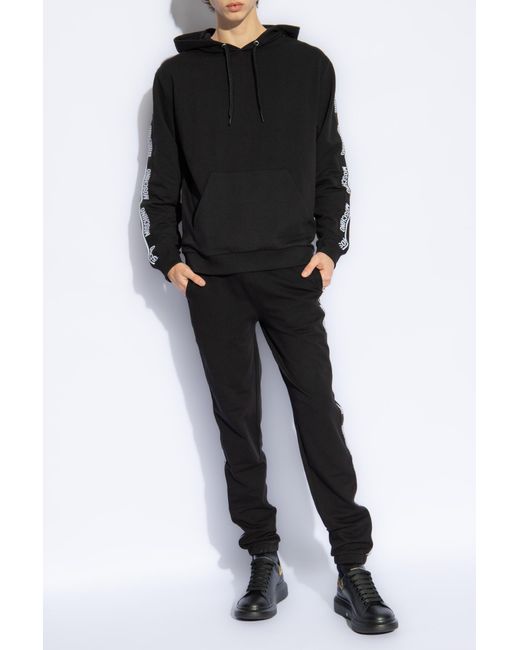 Moschino Black Hoodie With Logo, for men