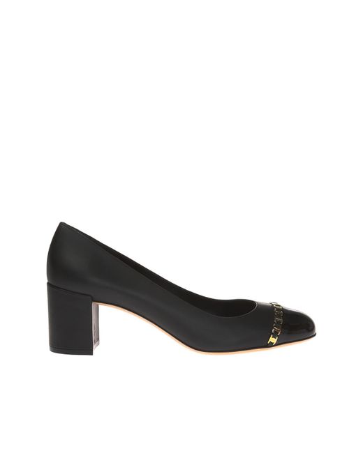 ferragamo stacked heel