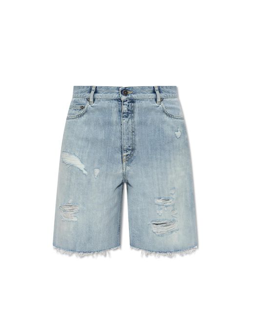 Golden Goose Deluxe Brand Blue Denim Shorts With Vintage Effect