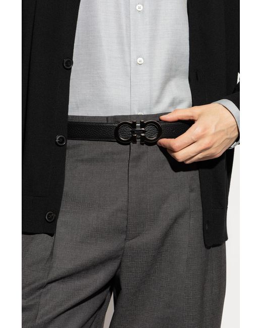 Ferragamo Black Double-Sided Belt for men