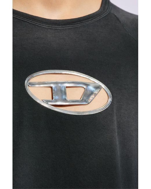 DIESEL Black ‘T-Croxt’ T-Shirt With Logo for men