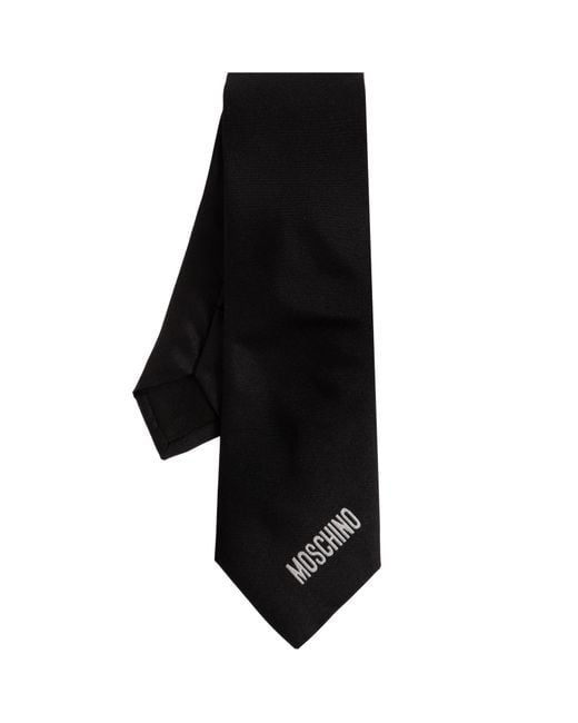 Moschino Black Silk Tie