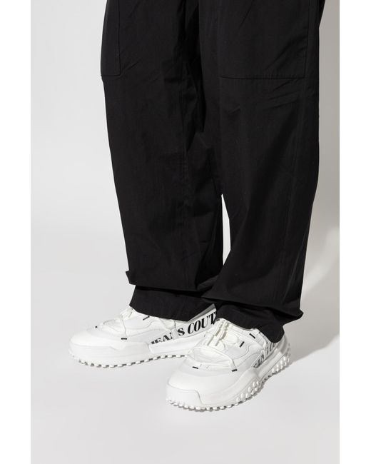 Versace Jeans Couture White Sports Shoes With Printed Logo for men