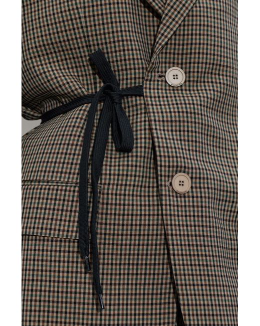 Balenciaga Gray Checked Pattern Blazer