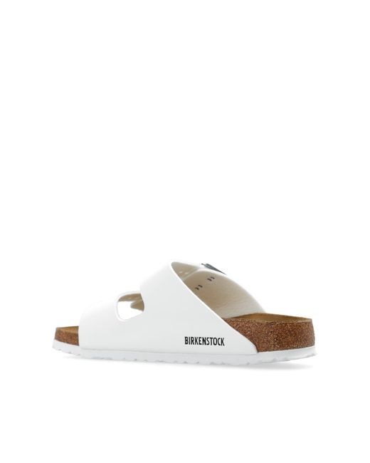 Birkenstock White 'arizona Bs' Slides,