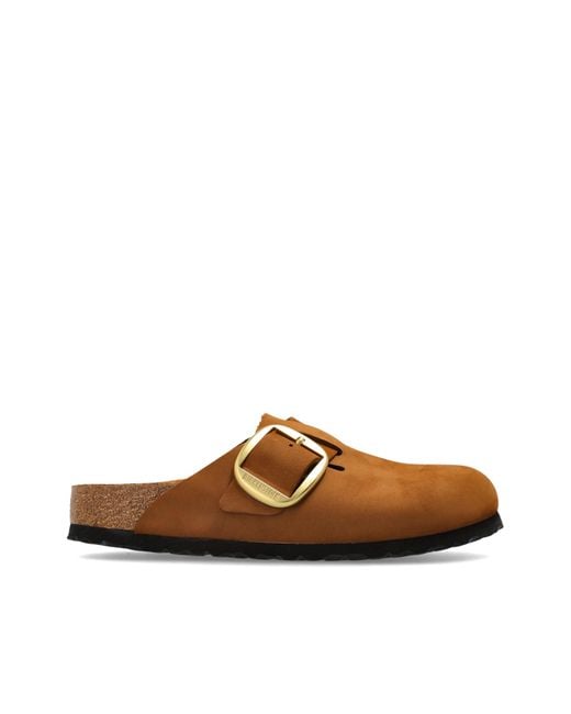 Birkenstock Brown 'Boston Big Buckle' Clogs
