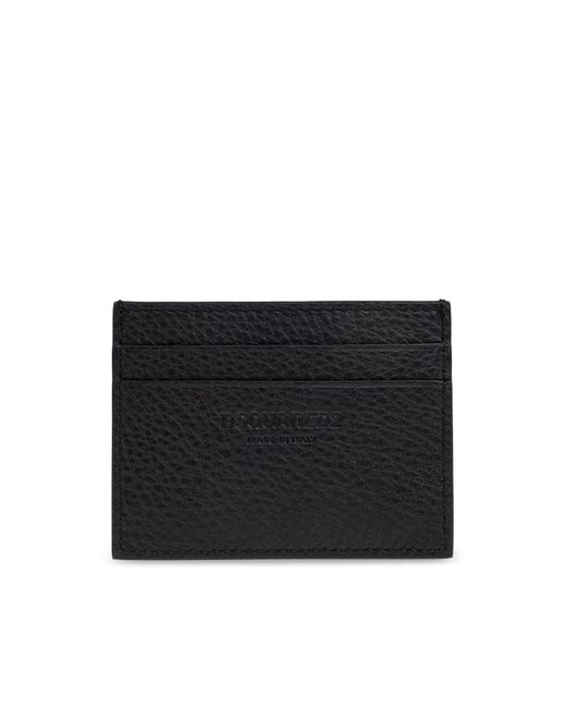DSquared² Black Leather Card Holder for men