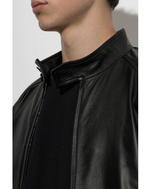 DSquared² Black Leather Jacket for men