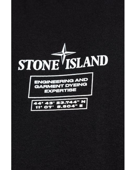 Stone Island Black T-Shirt With Logo for men