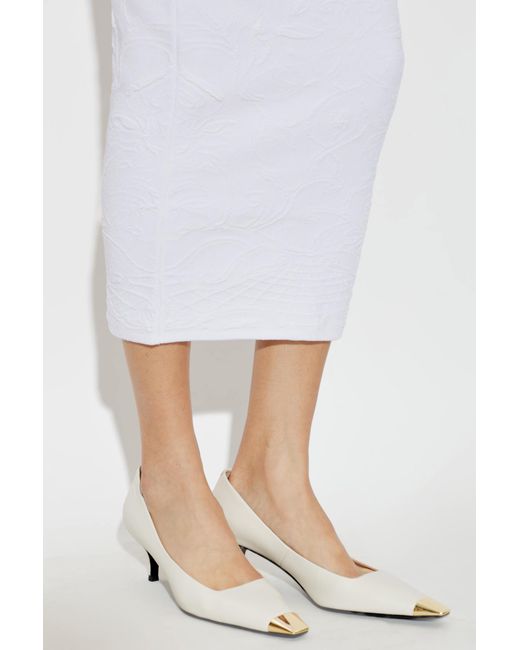 Furla White 'Metal Decollete' Heeled Shoes