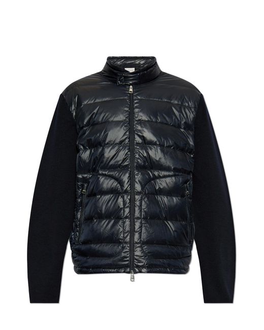 Moncler Black Cardigan With Quilted Front for men