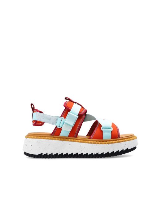 Chloé Red 'lilli' Platform Sandals