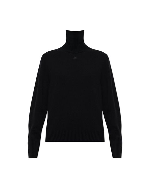 Courreges Black Jacket With Embroidered Logo
