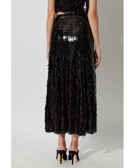 Self-Portrait Black Sequin Skirt