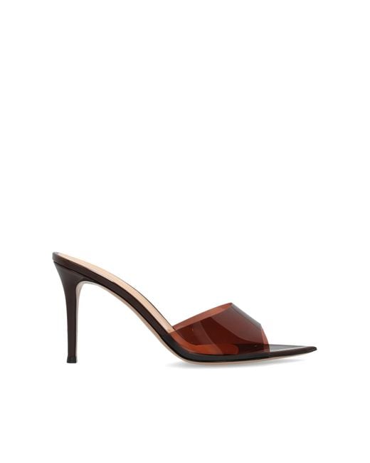 Gianvito Rossi Brown Heeled Mules 'Elle'