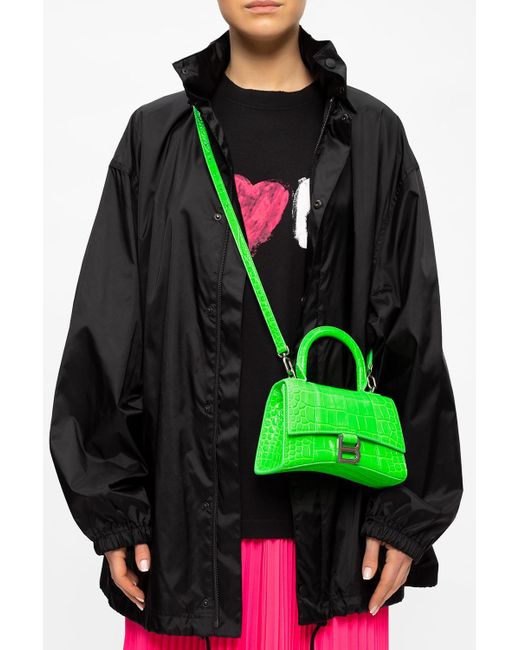 Balenciaga Green 'hourglass Xs' Shoulder Bag