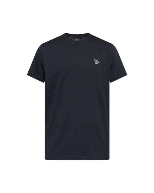 Paul Smith Black T-Shirt With Logo Patch for men