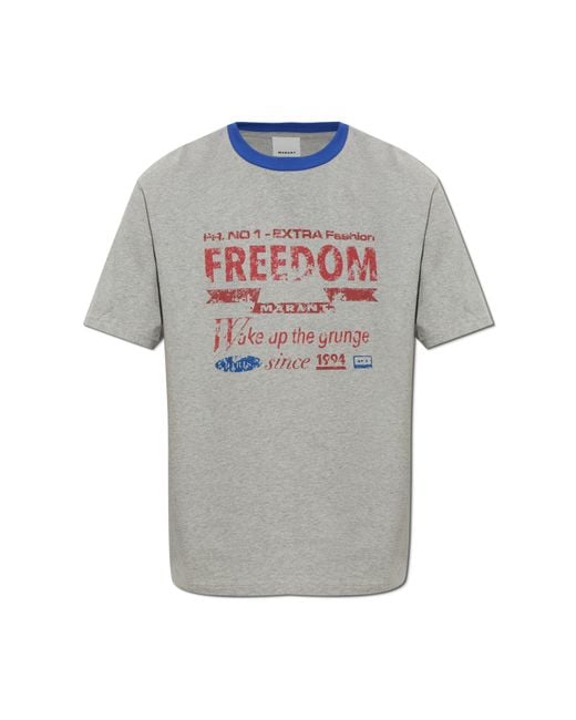 Isabel Marant Gray T-Shirt "Hiroe" for men