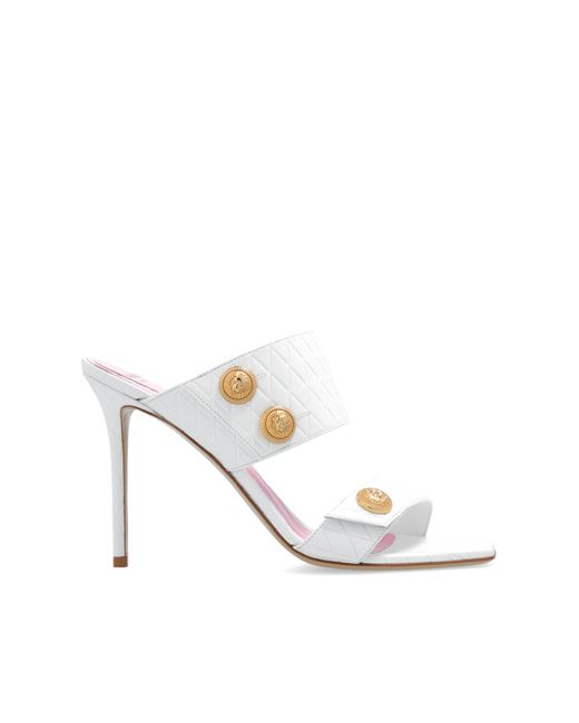 Balmain White ‘Eva’ Heeled Sandals
