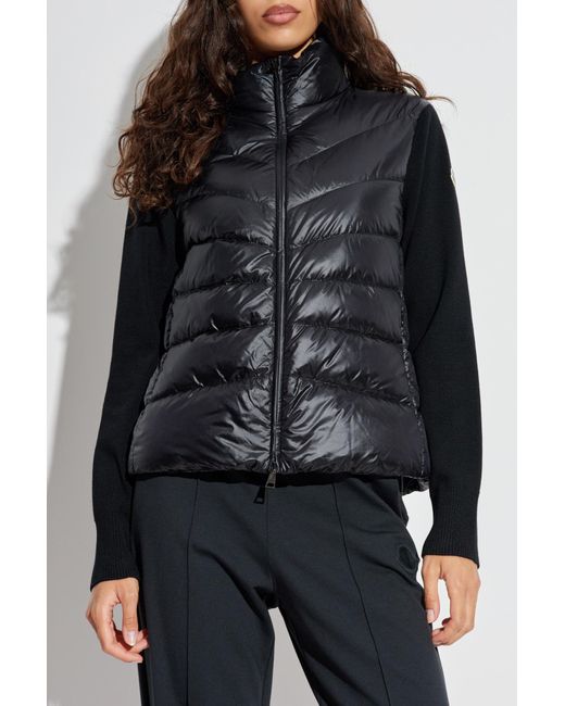 Moncler Black Quilted Down Cardigan