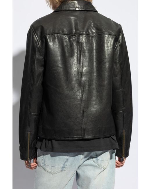 AllSaints Black Leather Jacket 'Miller' for men