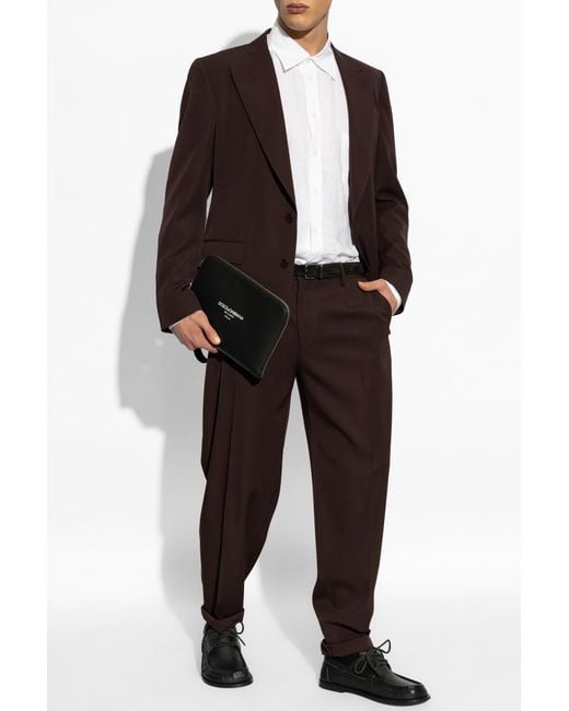 Dolce & Gabbana Brown Wool Blazer for men